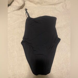 Black one shoulder one piece